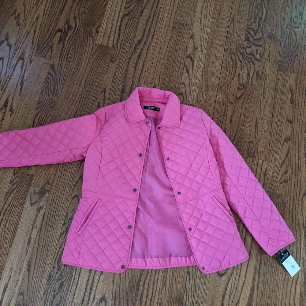 NWT bright pink women's size 8 Ralph Lauren Barn Jacket for Spring or Fall